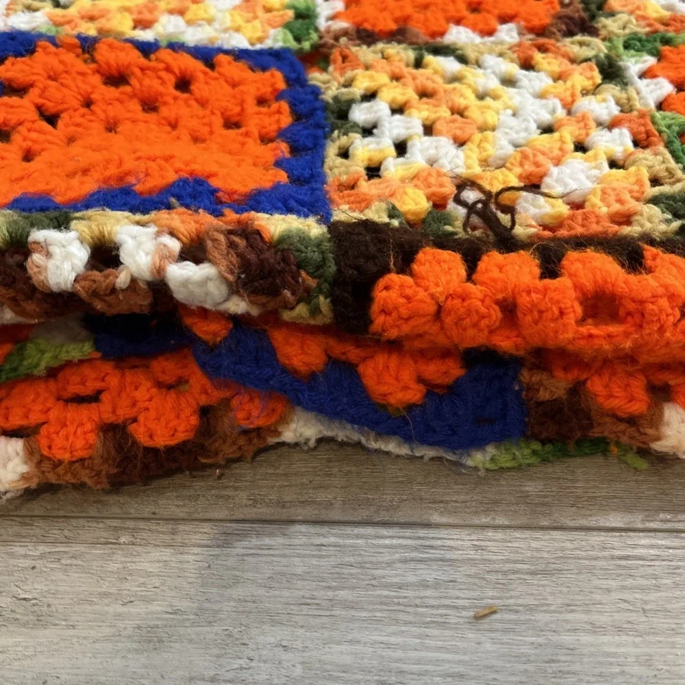 Handmade Crochet Granny Blanket Afghan Couch Throw 76x38